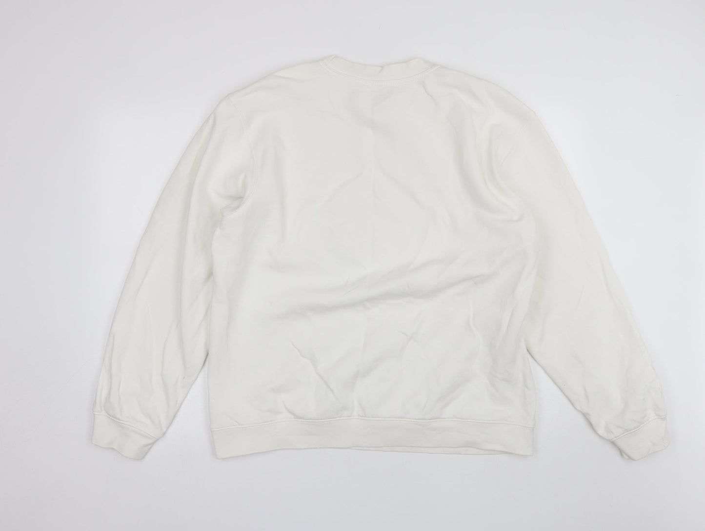 B&C Womens White Round Neck  Cotton Pullover Jumper Size XL
