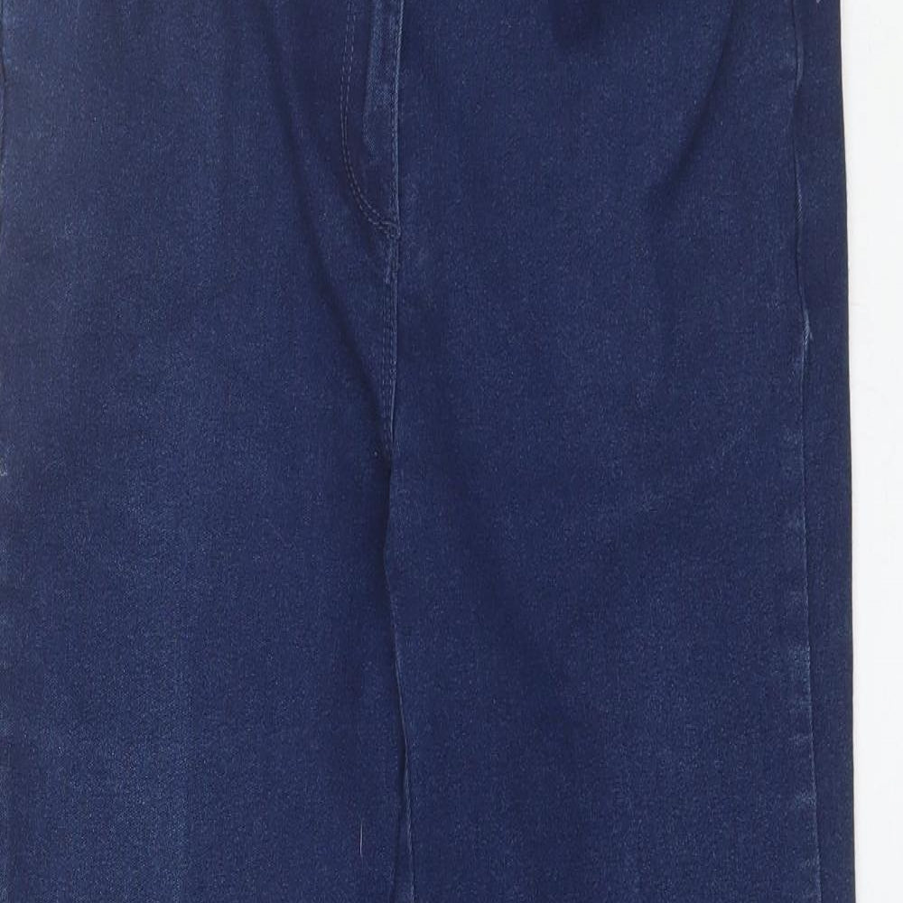 Preworn Womens Blue  Cotton Straight Jeans Size 12 L25 in Regular