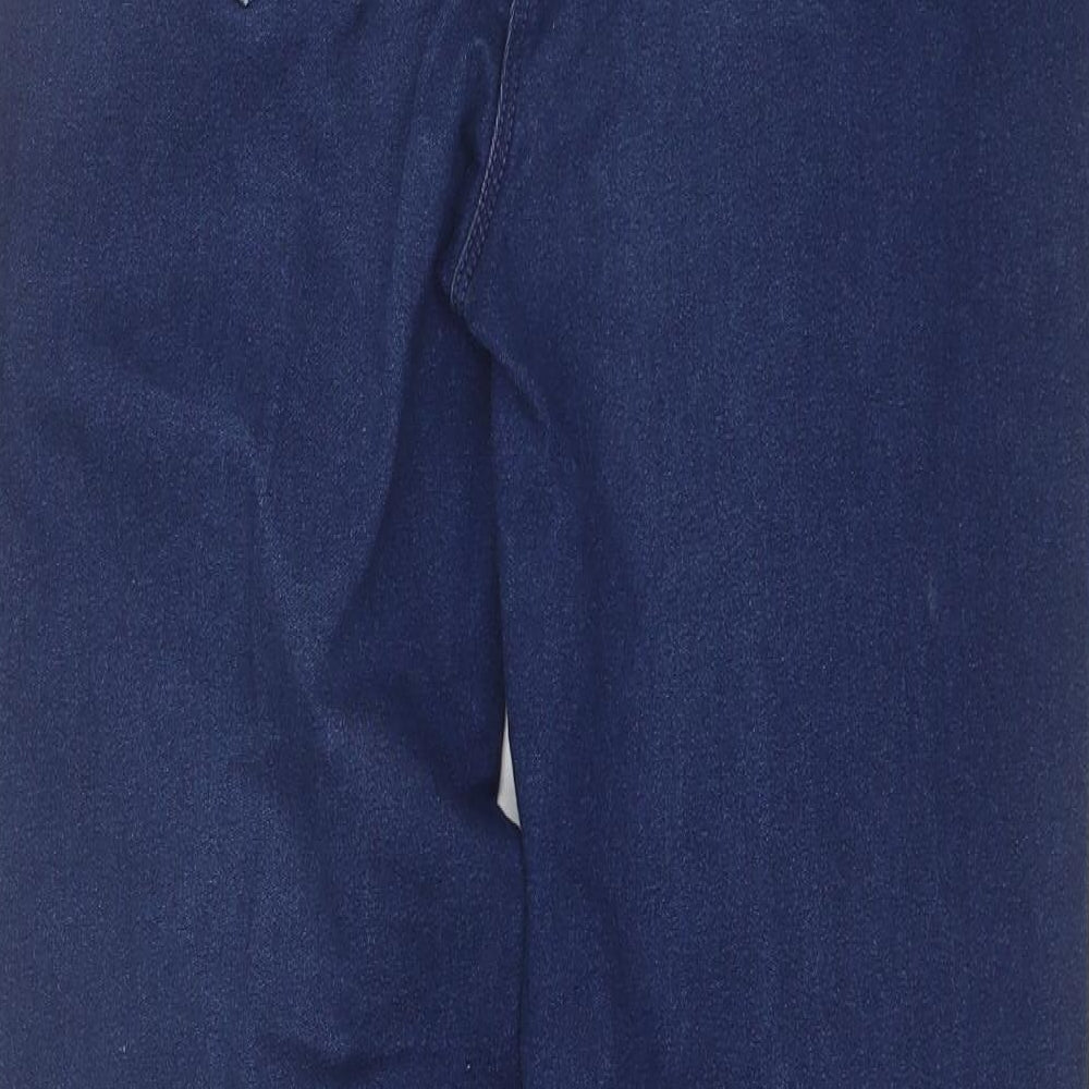 Preworn Womens Blue  Cotton Straight Jeans Size 12 L25 in Regular