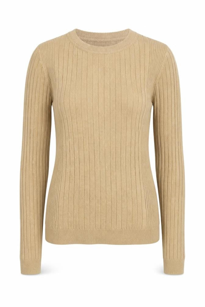 New Look Womens Beige Round Neck  Viscose Pullover Jumper Size 10