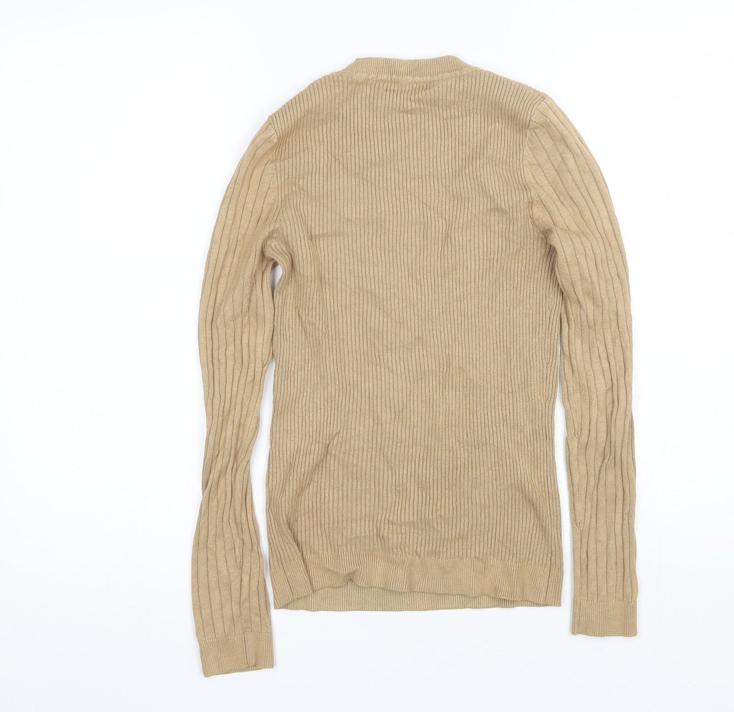New Look Womens Beige Round Neck  Viscose Pullover Jumper Size 10