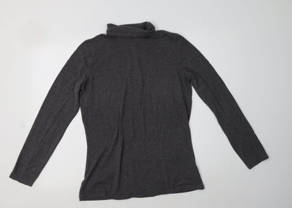 Preloved ESMARA Womens Grey  Polyester Basic T-Shirt Size 18 Roll Neck - Front