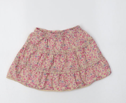 MINIMODE Girls Ivory Floral Cotton Flare Skirt Size 2-3 Years  Regular