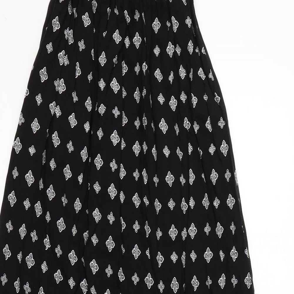 New Look Womens Black Geometric Viscose Shift  Size 8  One Shoulder