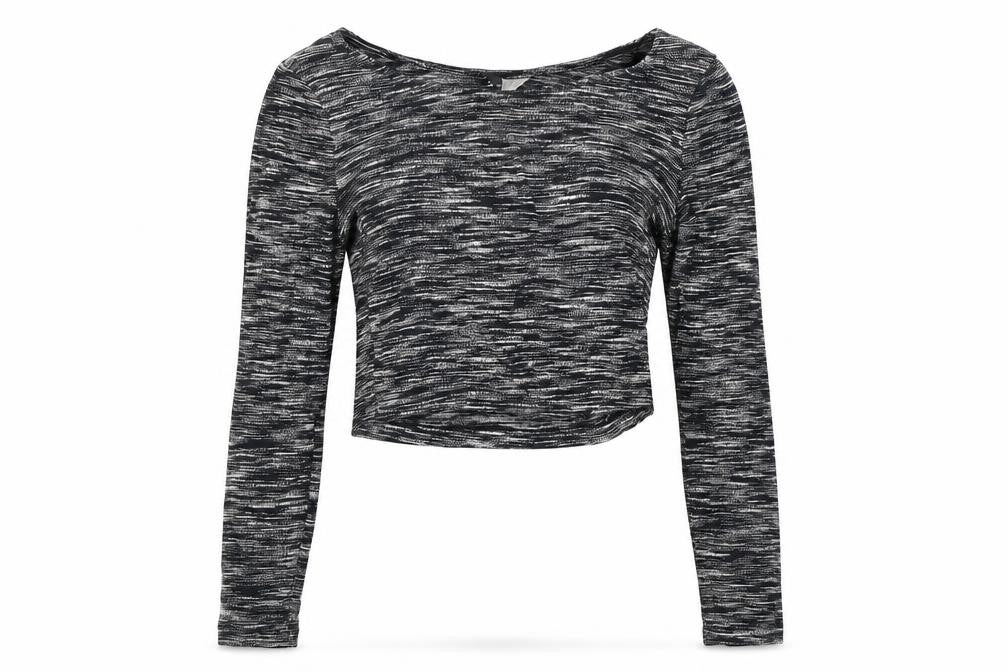 Divided Womens Black Striped Viscose Basic T-Shirt Size XS Round Neck