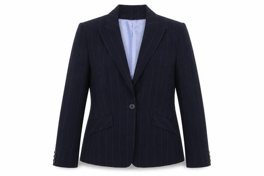 Debenhams Womens Blue Pinstripe Polyester Jacket Suit Jacket Size 14