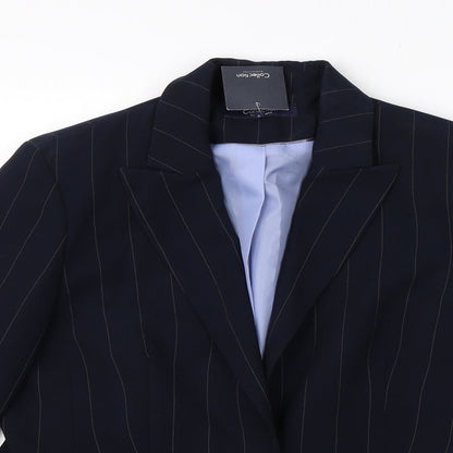 Debenhams Womens Blue Pinstripe Polyester Jacket Suit Jacket Size 14