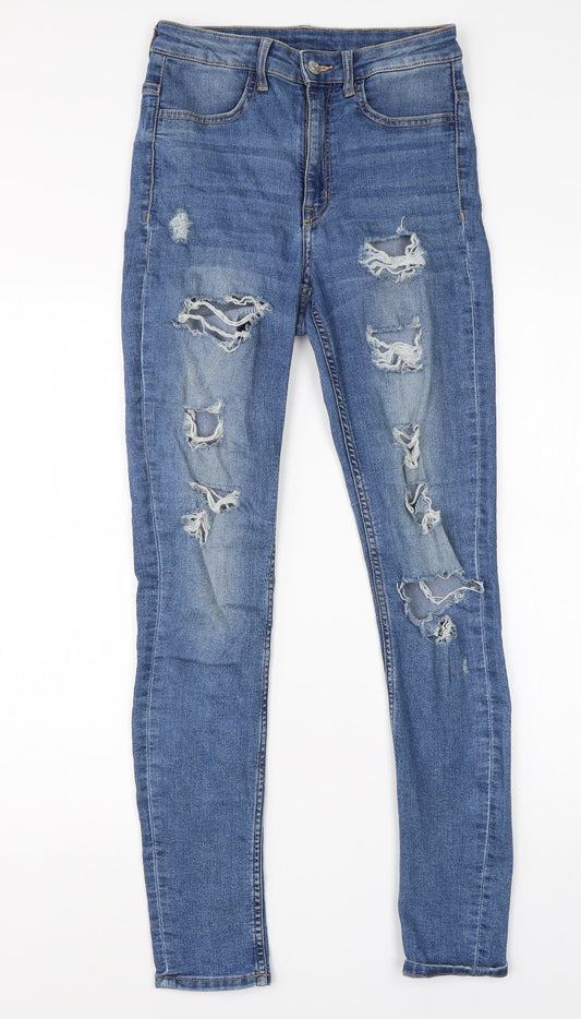 Divided Womens Blue  Cotton Skinny Jeans Size 8 L28 in Regular