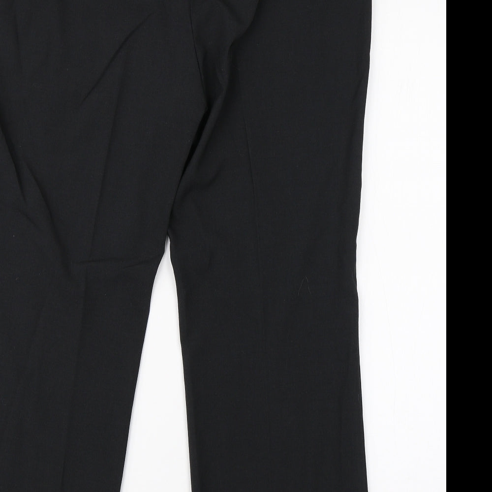 M&S Womens Black  Viscose Dress Pants Trousers Size 16 L26 in Regular