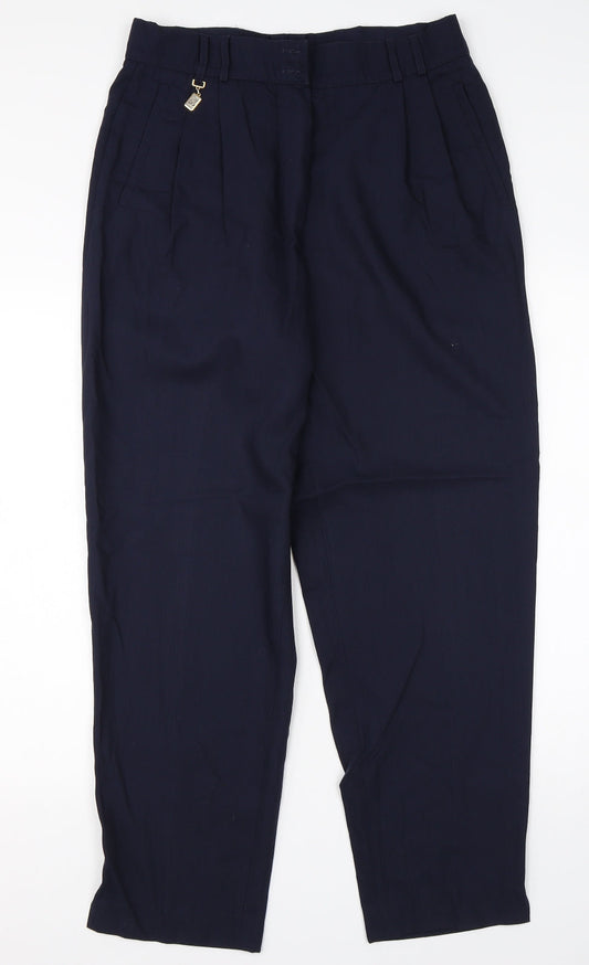 Birgitta Womens Blue  Viscose Dress Pants Trousers Size 12 L28 in Regular