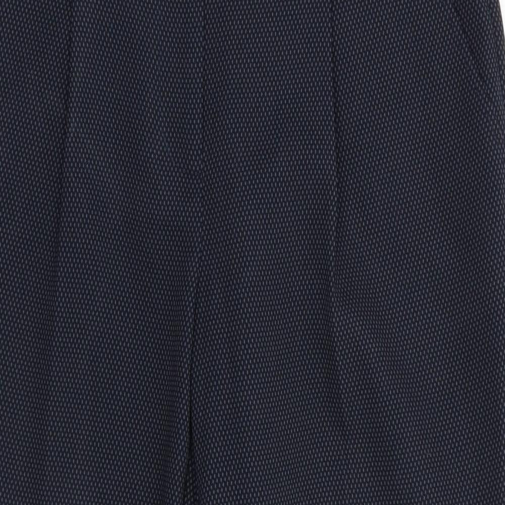 Dorothy Perkins Womens Blue Argyle/Diamond Polyester Cropped Trousers Size 8 L22.5 in Regular  - Back Elastication Tiny Diamond Print