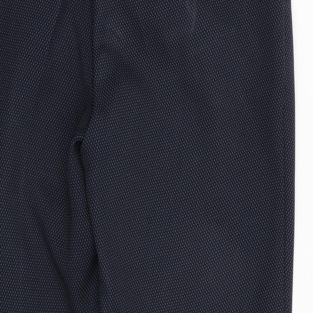 Dorothy Perkins Womens Blue Argyle/Diamond Polyester Cropped Trousers Size 8 L22.5 in Regular  - Back Elastication Tiny Diamond Print