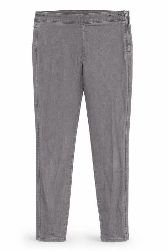 Divided Womens Grey  Cotton Skinny Jeans Size 12 L28 in Regular  - Mid grey Side Zip