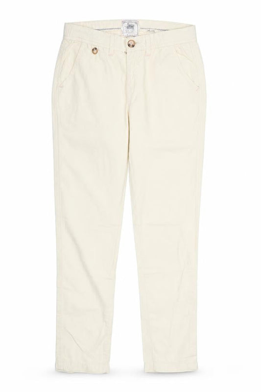 River Island Womens Yellow  Cotton Chino Trousers Size 10 L28.5 in Regular  - pale lemon yellow