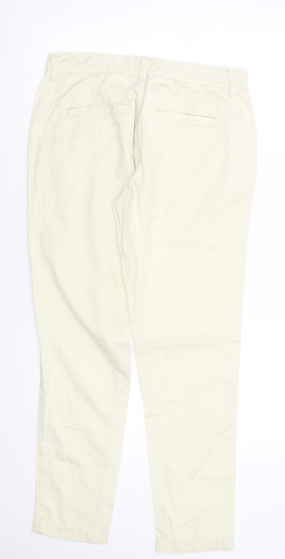 River Island Womens Yellow  Cotton Chino Trousers Size 10 L28.5 in Regular  - pale lemon yellow