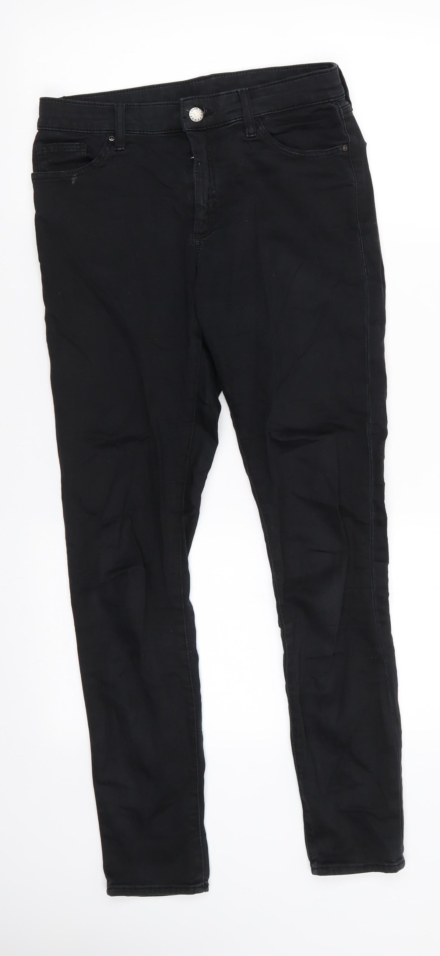 Topshop Moto Mens Black  Cotton Skinny Jeans Size 28 in L28 in Regular