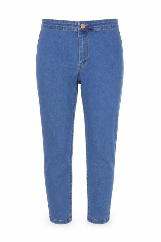 Denim Co Womens Blue  Cotton Cropped Jeans Size 10 L25 in Regular  - Mid blue
