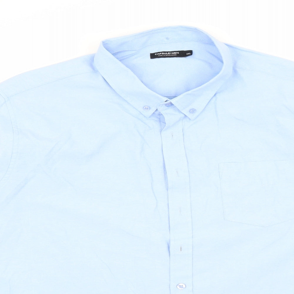 Capsule Mens Blue  Cotton  Button-Up Size XL Collared