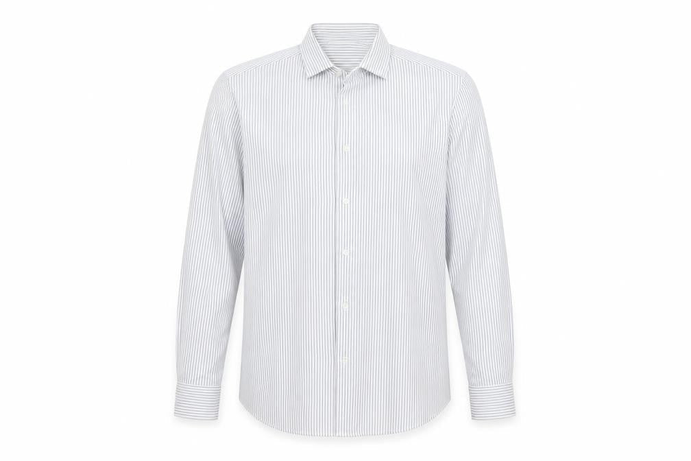 NEXT Mens Blue Striped Polyester  Button-Up Size 15.5 Collared