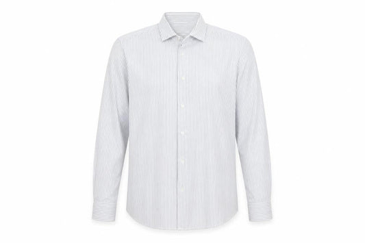 Next Mens Blue Striped Polyester  Button-Up Size 15.5 Collared