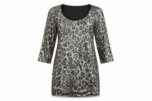 Drama Queen Womens Multicoloured Animal Print Polyamide A-Line  Size 12  Round Neck