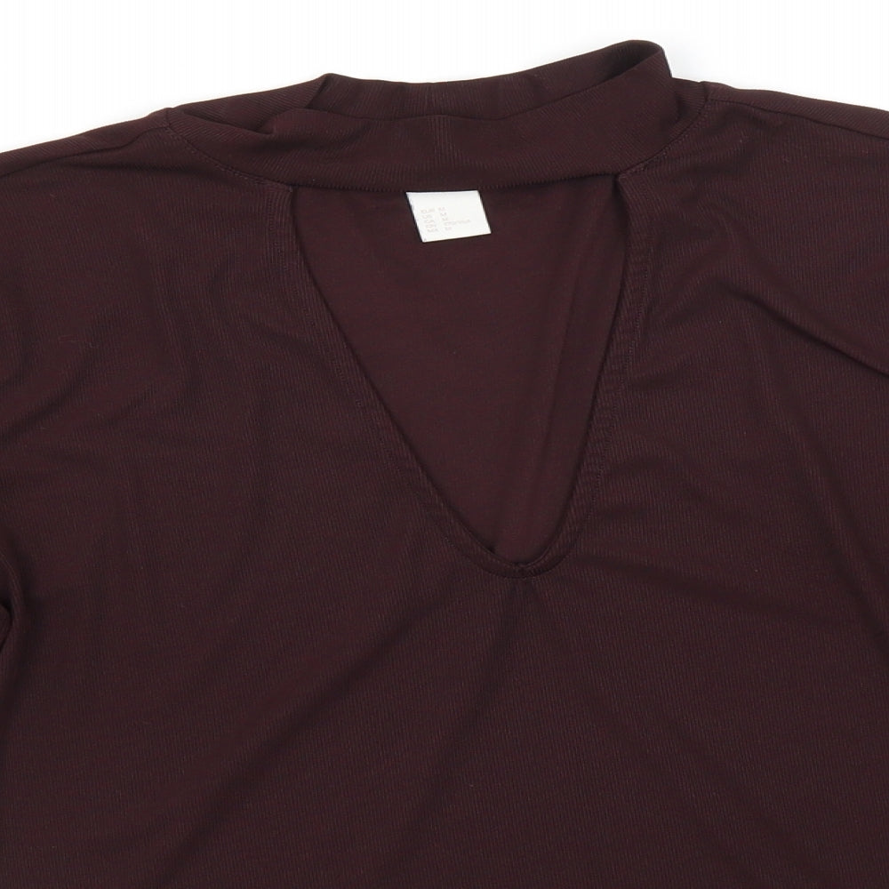 H&M Womens Black  Polyester Basic Blouse Size M High Neck