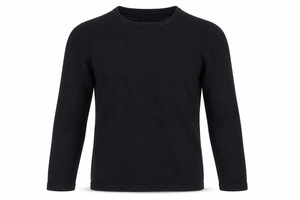 Avenue Mens Black Round Neck  Acrylic Pullover Jumper Size M