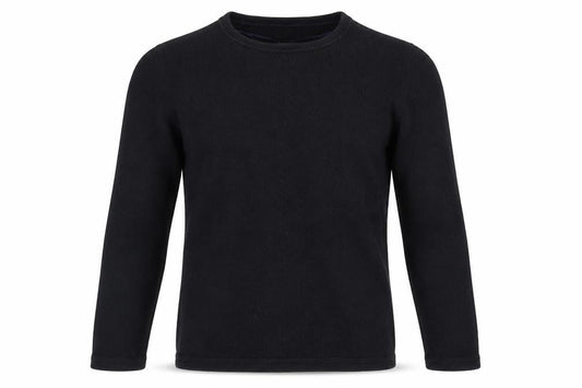 Avenue Mens Black Round Neck  Acrylic Pullover Jumper Size M