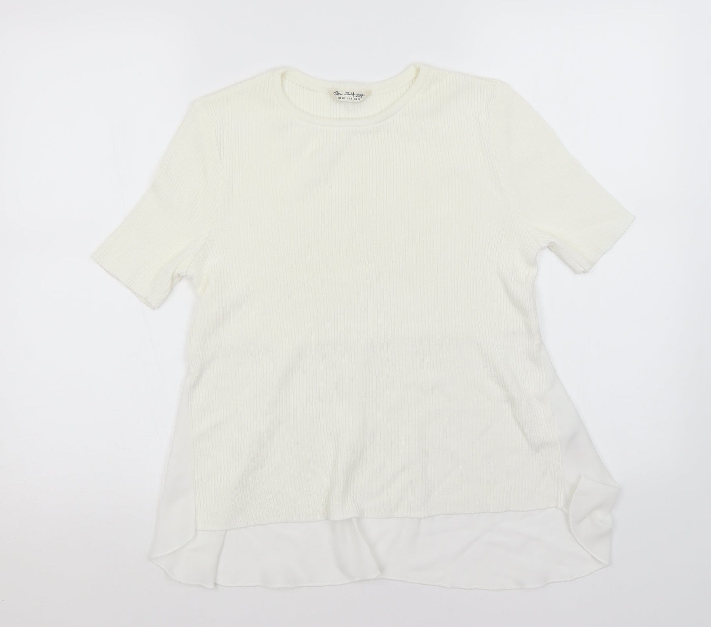 Miss Selfridge Womens White Round Neck  Acrylic Pullover Jumper Size 12