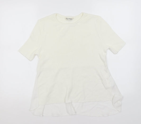 Miss Selfridge Womens White Round Neck  Acrylic Pullover Jumper Size 12