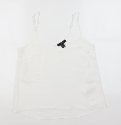Preloved Atmosphere Womens White  Polyester Basic Tank Size 10 Off the Shoulder - Front