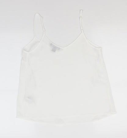 Preloved Atmosphere Womens White  Polyester Basic Tank Size 10 Off the Shoulder - Back
