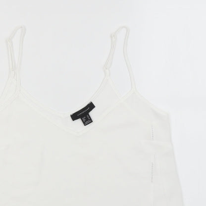 Preloved Atmosphere Womens White  Polyester Basic Tank Size 10 Off the Shoulder - Detail
