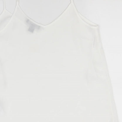 Preloved Atmosphere Womens White  Polyester Basic Tank Size 10 Off the Shoulder - Label