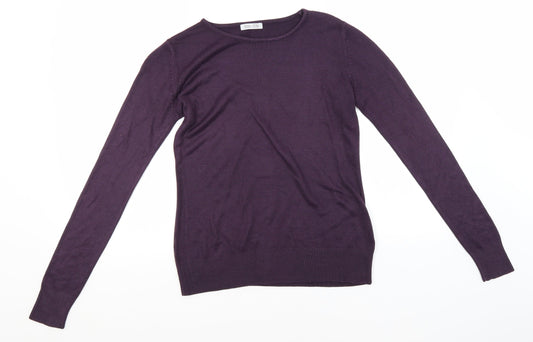 MK one Womens Blue Round Neck  Acrylic Pullover Jumper Size S