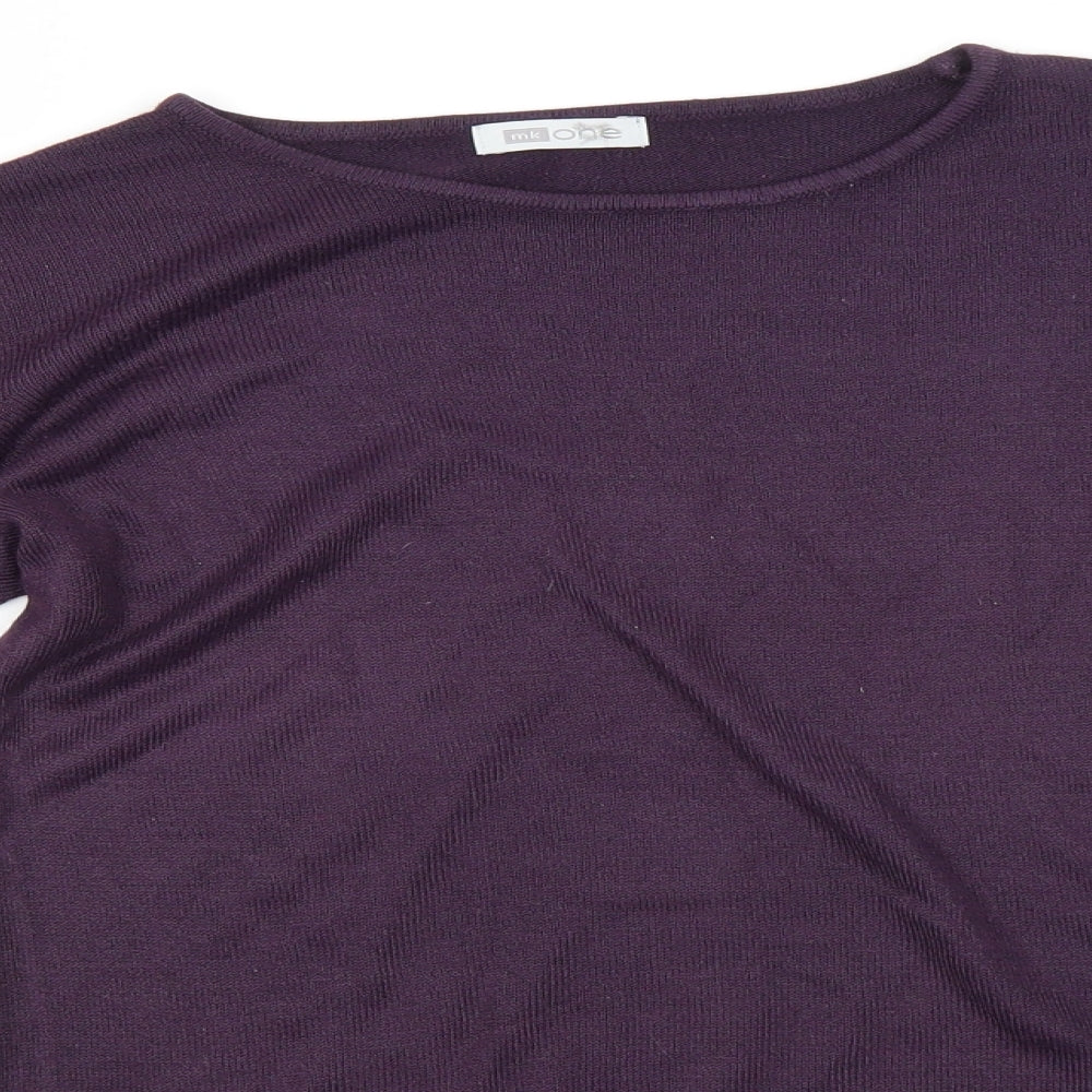 MK one Womens Blue Round Neck  Acrylic Pullover Jumper Size S