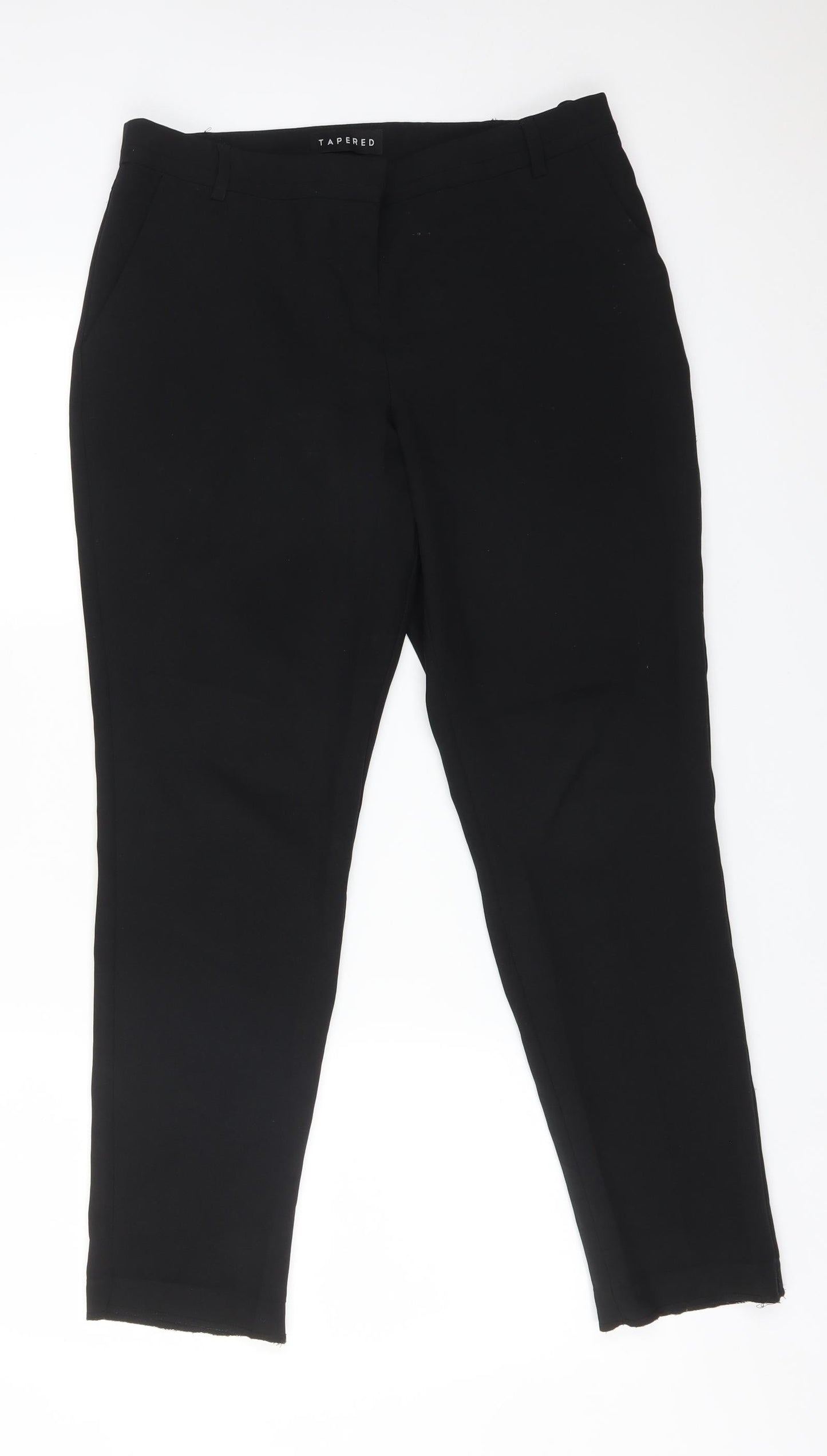 Peacocks Womens Black  Polyester Trousers  Size 10 L28 in Regular