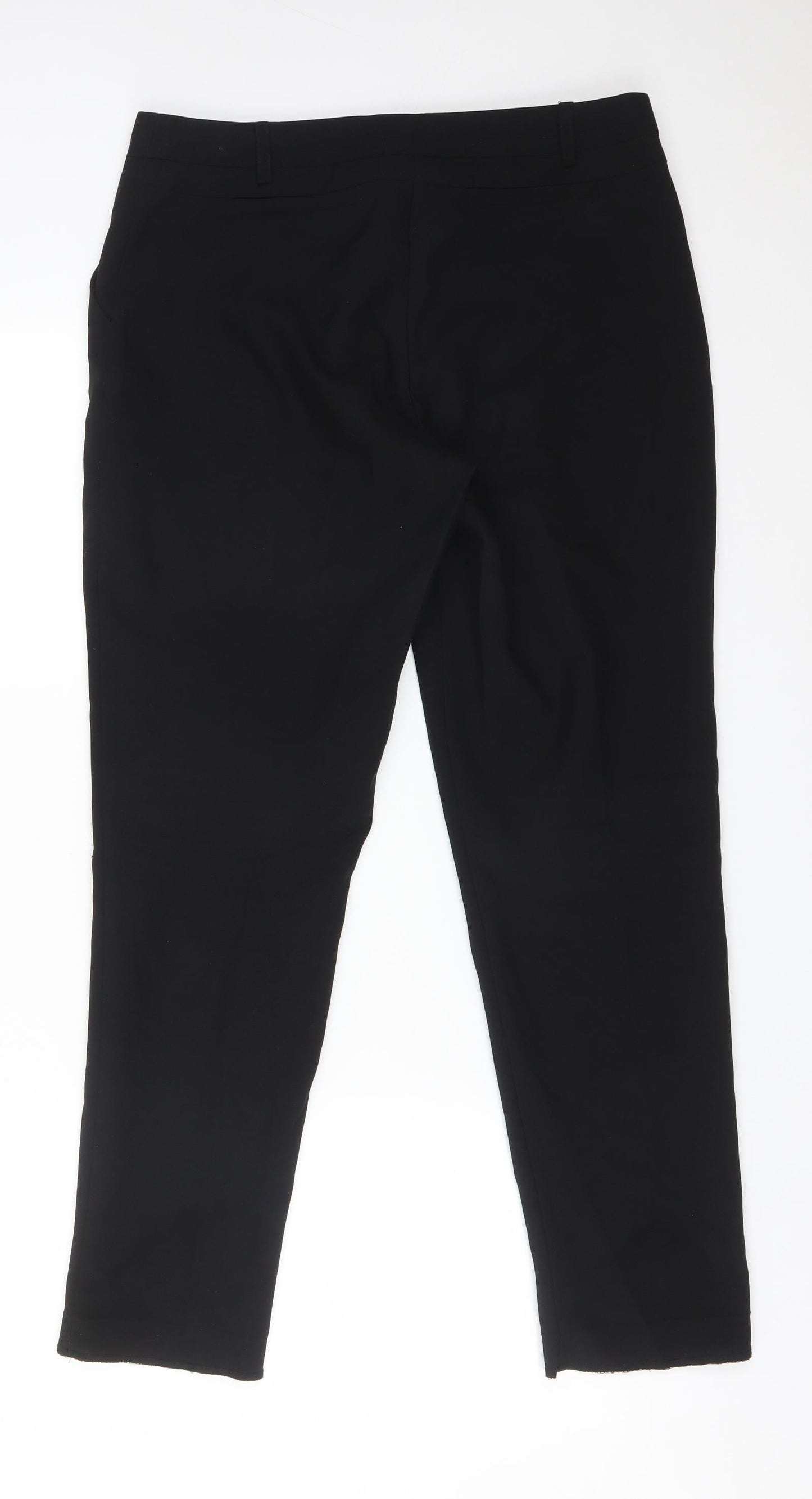 Peacocks Womens Black  Polyester Trousers  Size 10 L28 in Regular