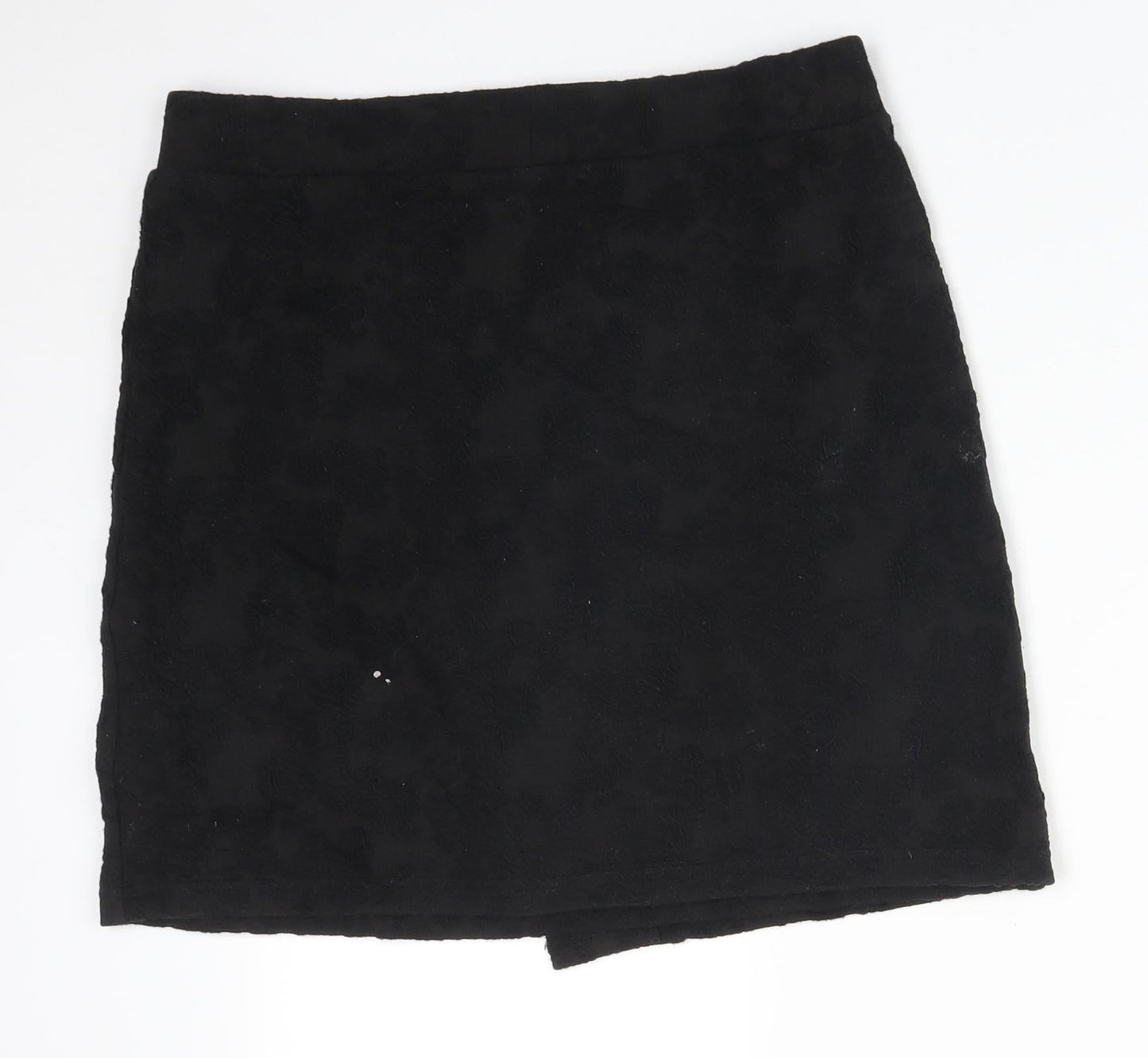 Topshop Womens Black Floral Polyester Straight & Pencil Skirt Size 12