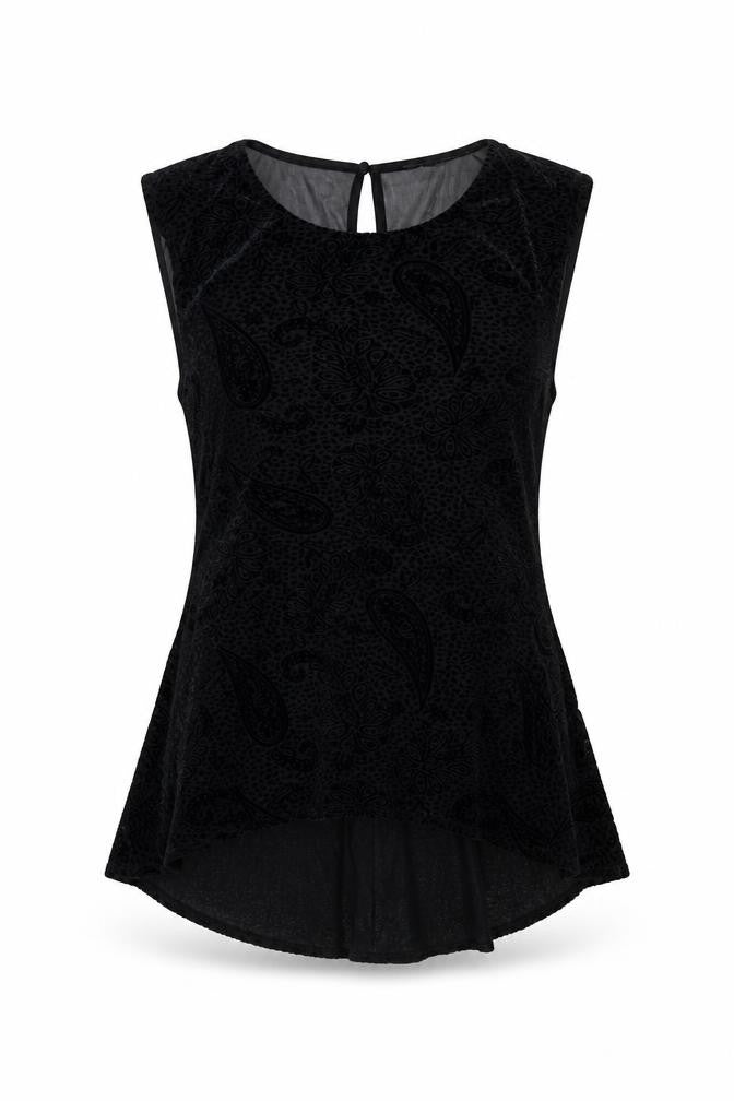 Miss Selfridge Womens Multicoloured Paisley Nylon Basic T-Shirt Size 8 Round Neck
