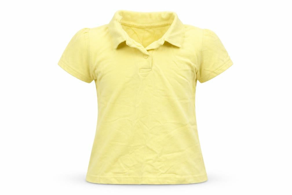 George Girls Yellow  Cotton Basic Polo Size 7-8 Years Collared
