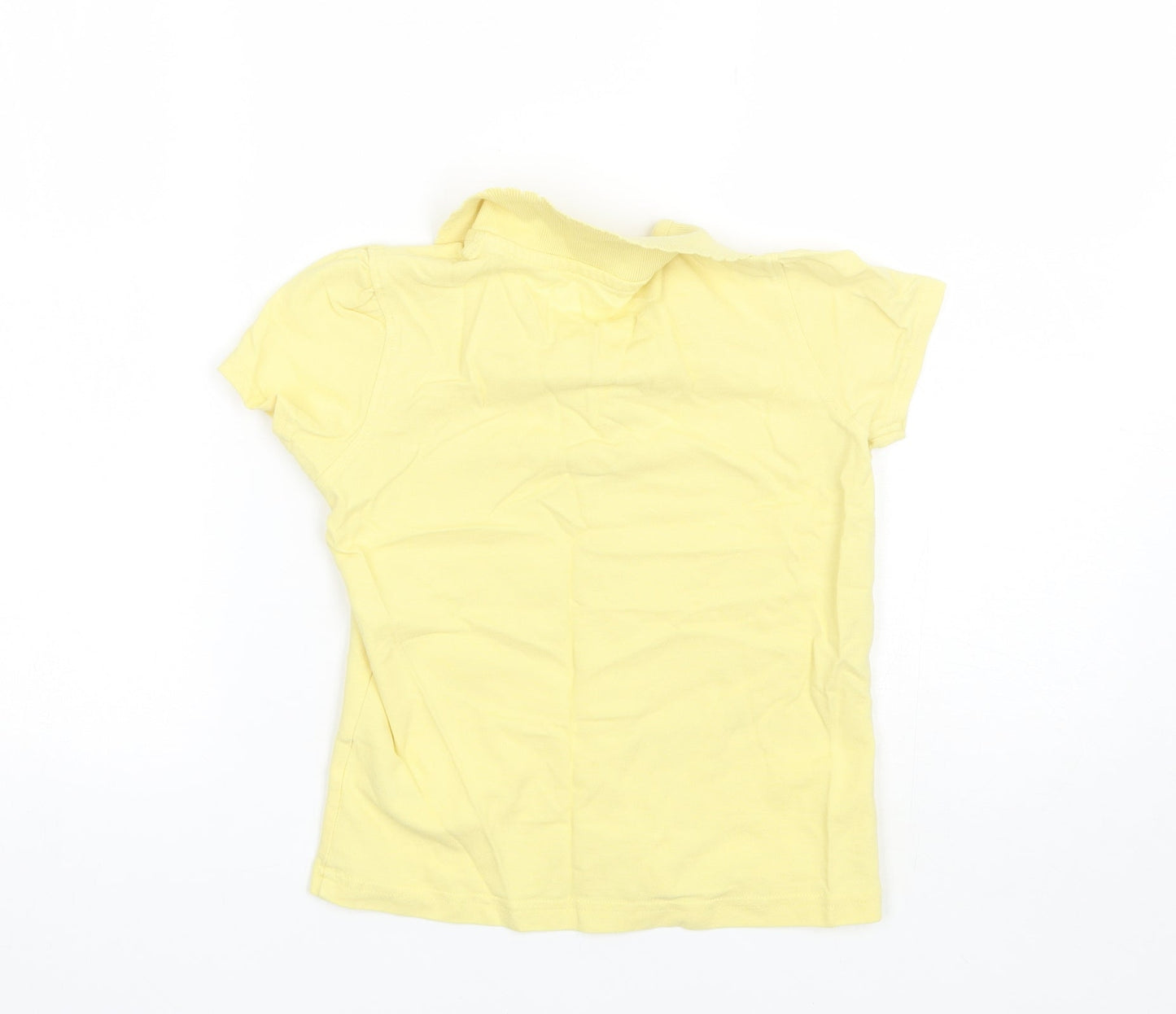 George Girls Yellow  Cotton Basic Polo Size 7-8 Years Collared