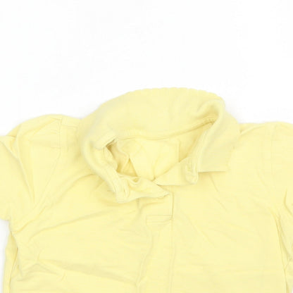 George Girls Yellow  Cotton Basic Polo Size 7-8 Years Collared