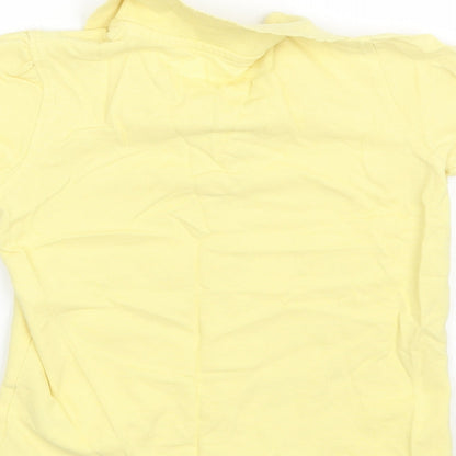 George Girls Yellow  Cotton Basic Polo Size 7-8 Years Collared