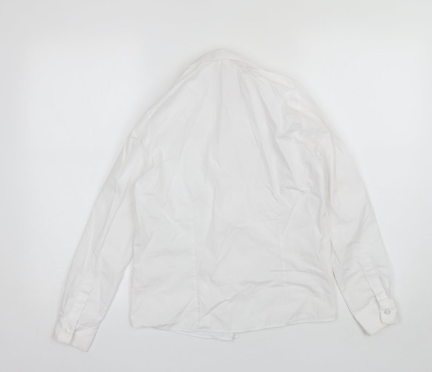 George Girls White  Polyester Basic Button-Up Size 11-12 Years Collared