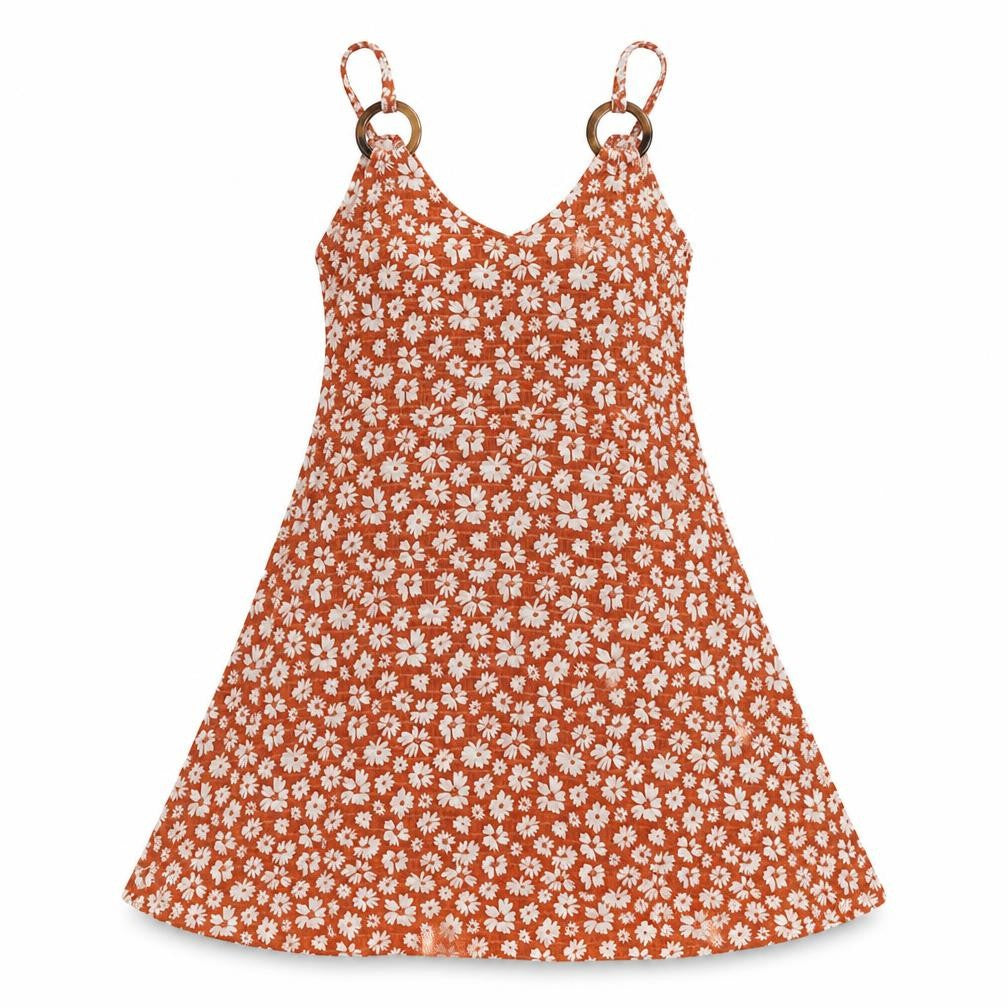 Topshop Womens Brown Floral Viscose Tunic Tank Size 4 V-Neck