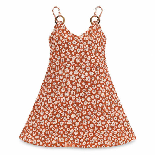 Topshop Womens Brown Floral Viscose Tunic Tank Size 4 V-Neck