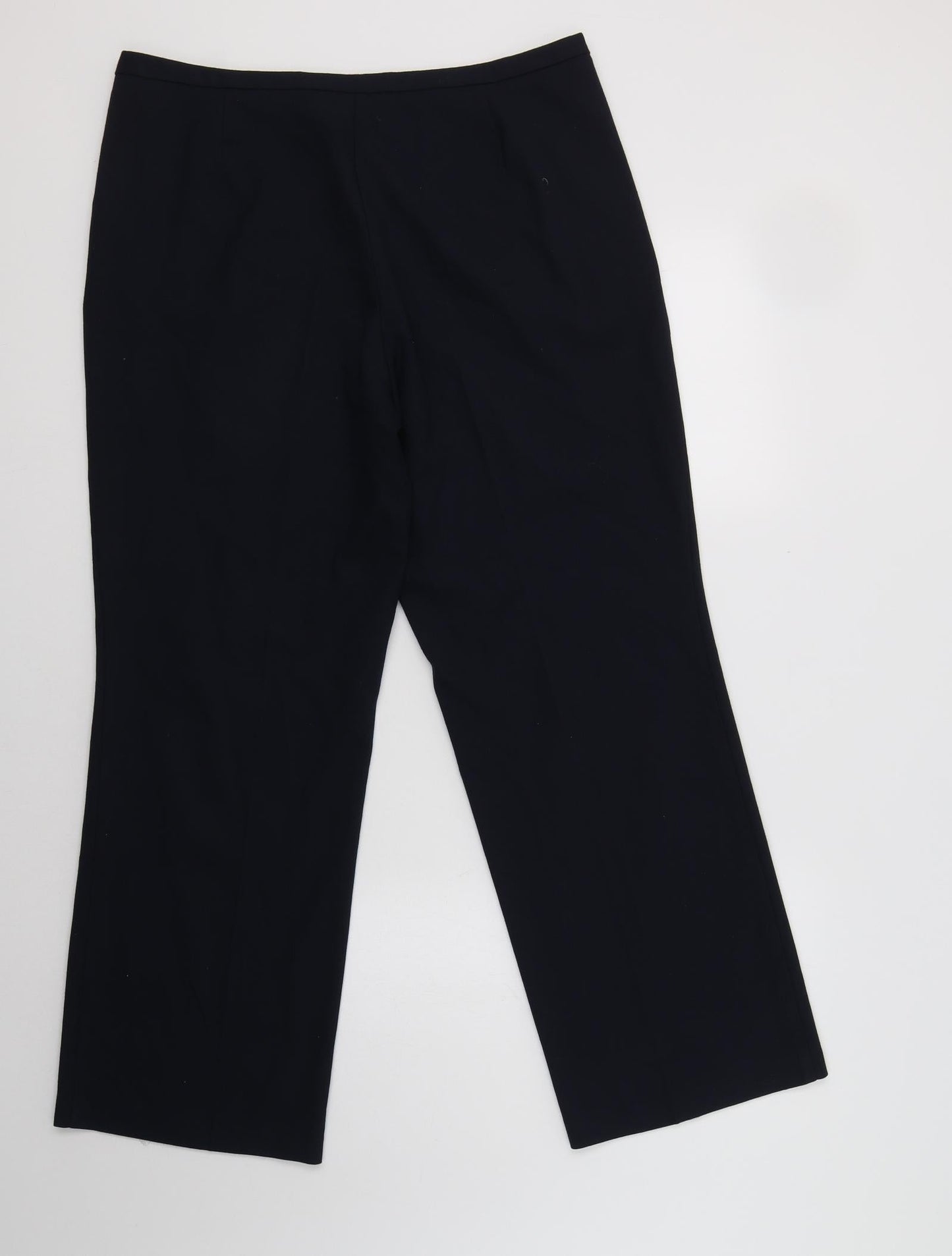 M&S Womens Blue  Polyester Dress Pants Trousers Size 14 L29 in Regular