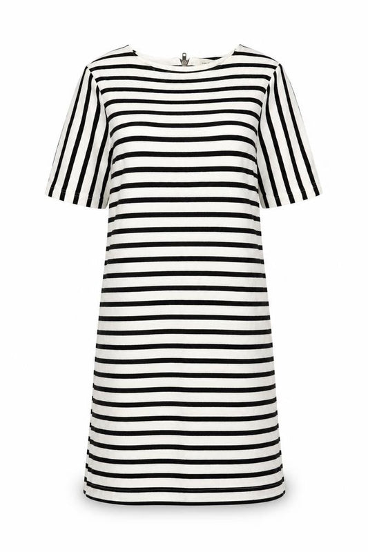 River Island Womens White Striped Cotton A-Line  Size 8  Round Neck