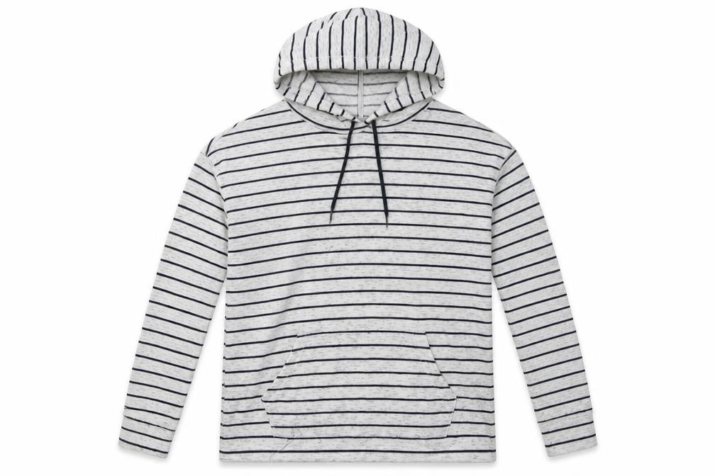 Papaya Womens Grey Striped Polyester Pullover Hoodie Size S
